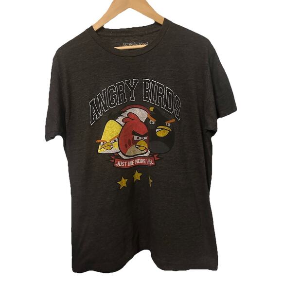 Angry Birds Men's L Gray "Just One More Level" Fifth Sun Authentic T-Shirt 00296 - Picture 1 of 7